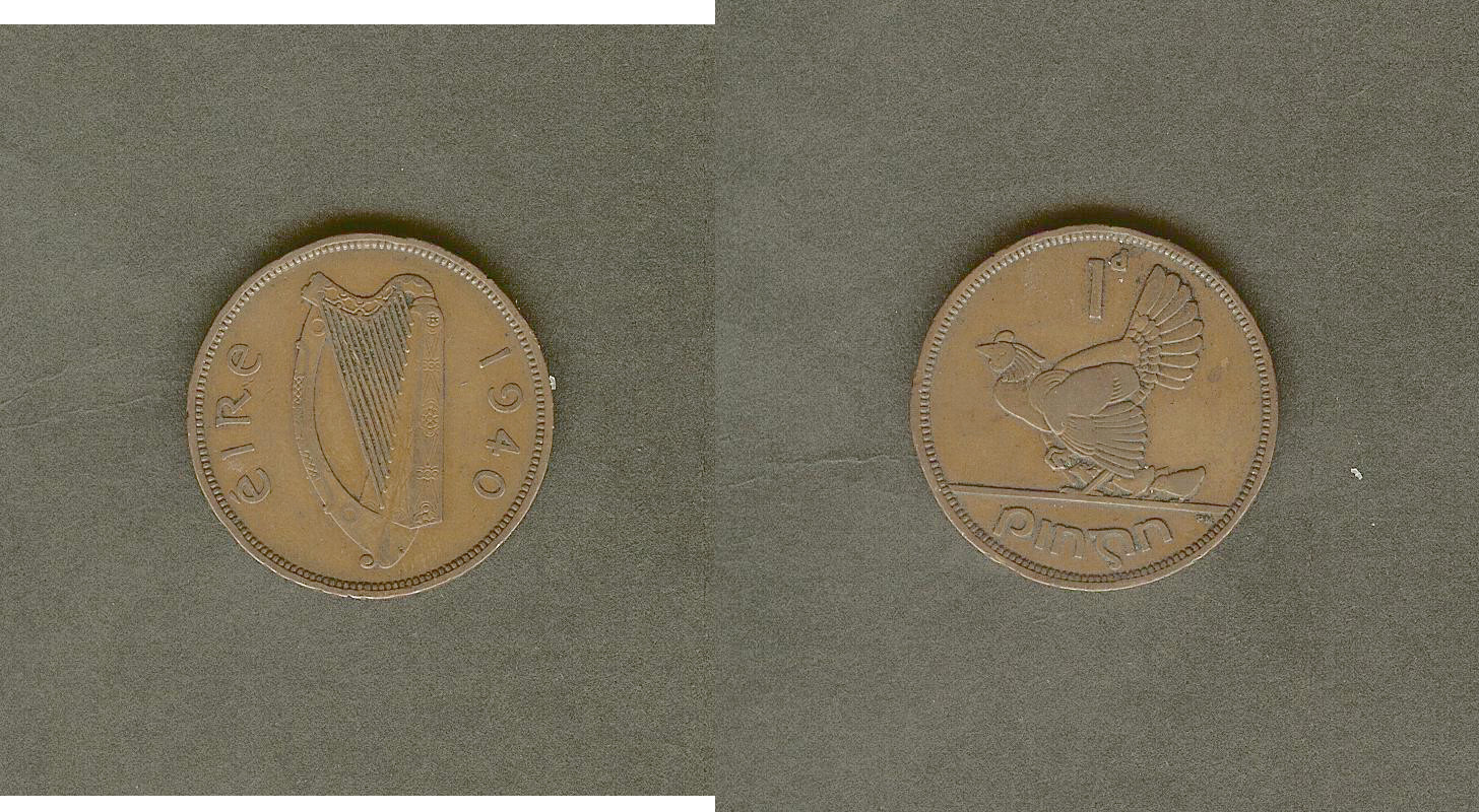 Ireland penny 1940 aVF/VF+